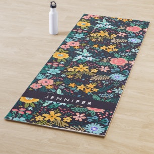 Niedliches buntes Blumenmuster Yogamatte