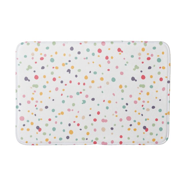 Niedliches buntes Confetti-Punkt-Muster Badematte (Vorderseite)