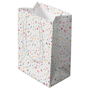 Niedliches buntes Confetti-Punkt-Muster Mittlere Geschenktüte