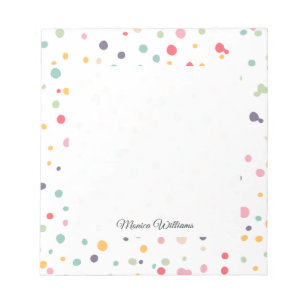Niedliches buntes Confetti-Punkt-Muster Notizblock