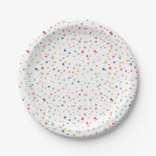 Niedliches buntes Confetti-Punkt-Muster Pappteller