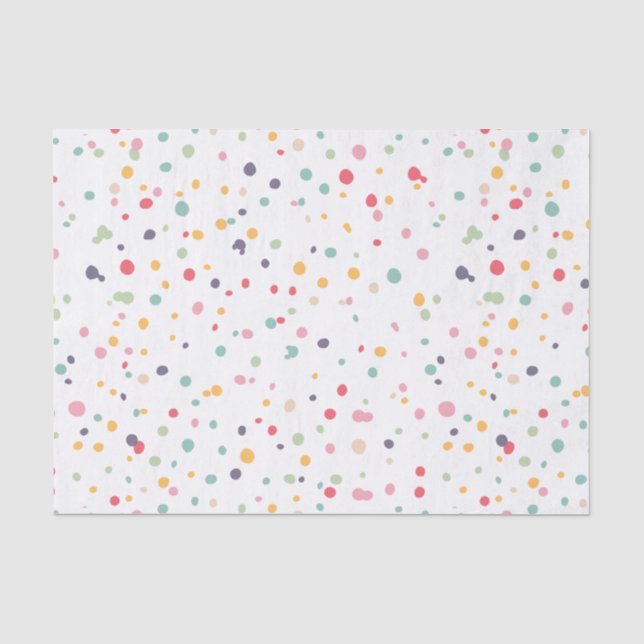 Niedliches buntes Confetti-Punkt-Muster Seidenpapier (Vorderseite)