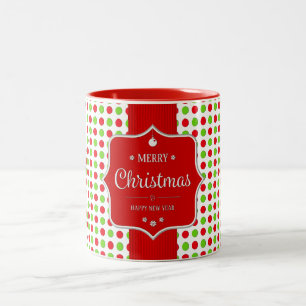 Niedliches buntes Polka-Punkt-Weihnachten Zweifarbige Tasse