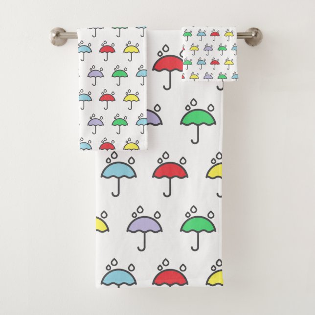Niedliches buntes Regenschirm-und Badhandtuch Set (Insitu)