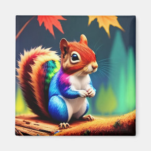 Niedliches Buntes Sitzendes Eichhörnchen-75463 Magnet