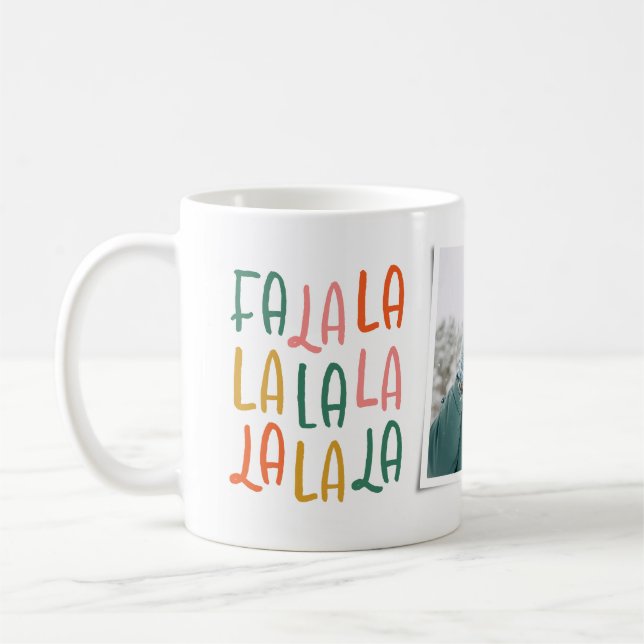 Niedliches, buntes Weihnachtsfest Foto Kaffeetasse (Links)