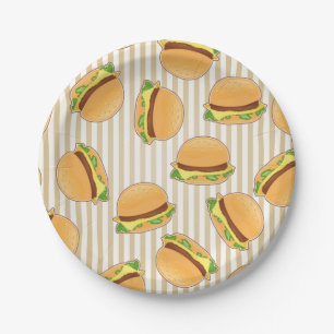 Niedliches Burger Druckkunstpapier für Party Pappteller