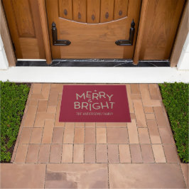 Niedliches Burgundy Red Bright Frohe Weihnachtsdek Fußmatte