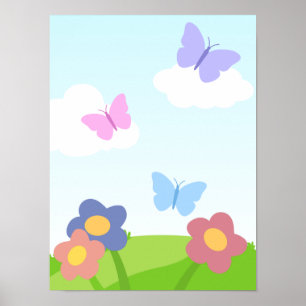 Niedliches Butterfly-Poster Poster