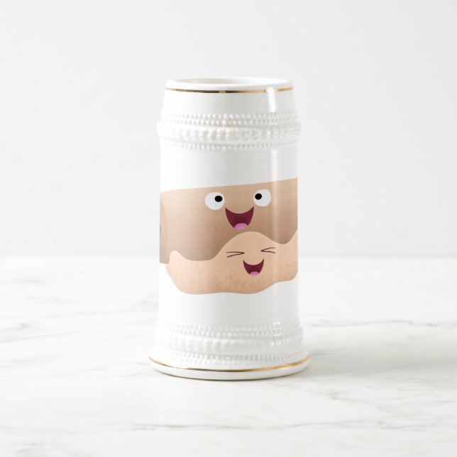 Niedliches Button und Teig Backwaren Cartoon Bierglas (Mittel)