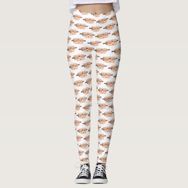 Niedliches Button und Teig Backwaren Cartoon Leggings (Vorderseite)