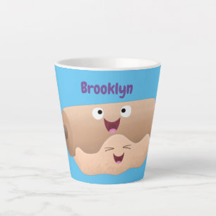 Niedliches Button und Teig Backwaren Cartoon Milchtasse