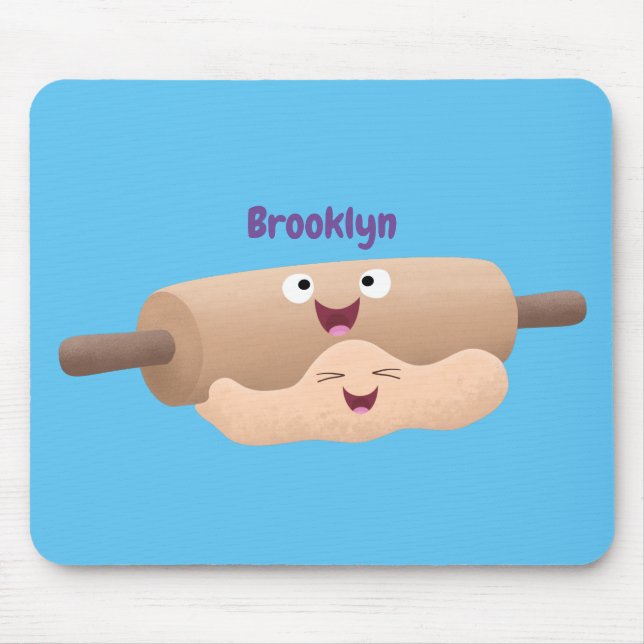 Niedliches Button und Teig Backwaren Cartoon Mousepad (Vorne)