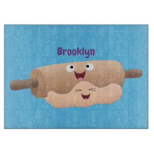 Niedliches Button und Teig Backwaren Cartoon Schneidebrett