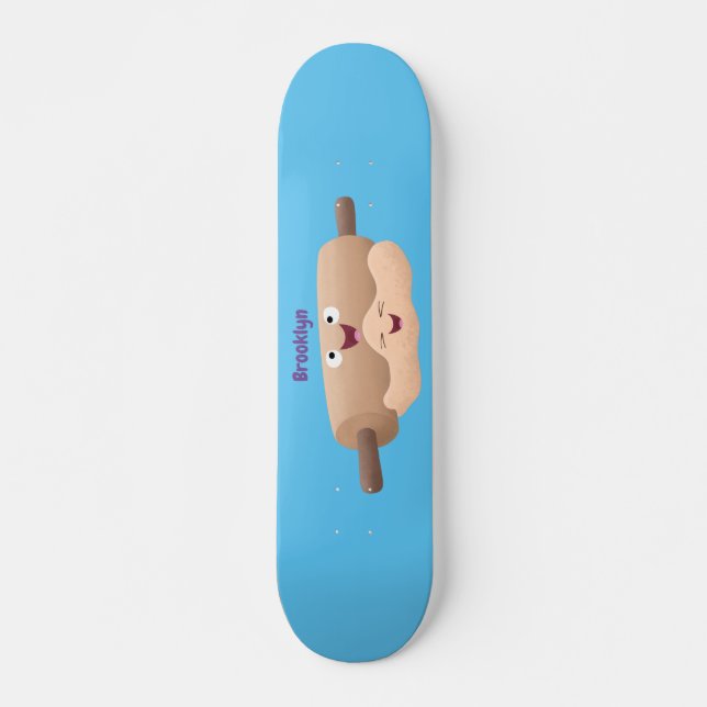 Niedliches Button und Teig Backwaren Cartoon Skateboard (Vorne)