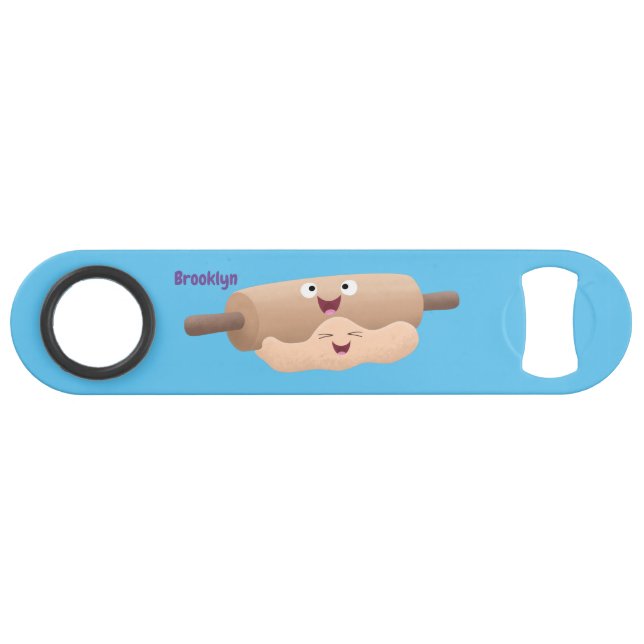 Niedliches Button und Teig Backwaren Cartoon Speed Flaschenöffner (Vorderseite (Horizontal))
