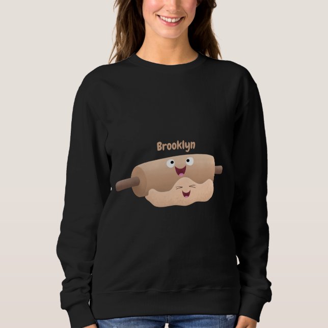 Niedliches Button und Teig Backwaren Cartoon Sweatshirt (Vorderseite)