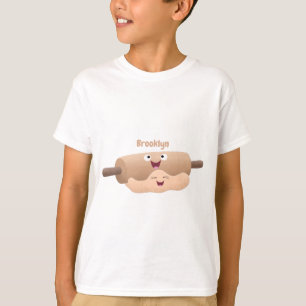 Niedliches Button und Teig Backwaren Cartoon T-Shirt