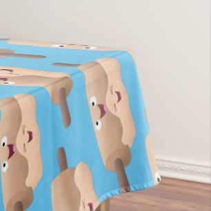 Niedliches Button und Teig Backwaren Cartoon Tischdecke