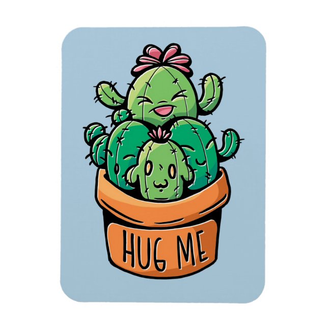 Niedliches Cacti Hug Magnet (Vertikal)