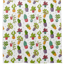 Niedliches Cactus Nature Succulents-Muster Duschvorhang