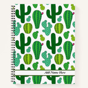 Niedliches Cactus Pattern Anpassbare Namen Notizbuch