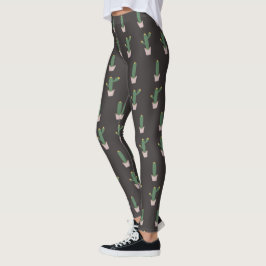 Niedliches Cactus Pot Pflanze Muster Leggings