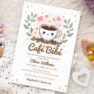 Niedliches Cafe Bebe Baby Brauen Kaffee Baby Dusch Einladung
