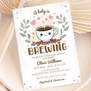 Niedliches Cafe Bebe Baby Brauen Kaffee Baby Dusch Einladung