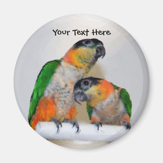 Niedliches Caique Parrot Pair Animal Magnet (Vorne)