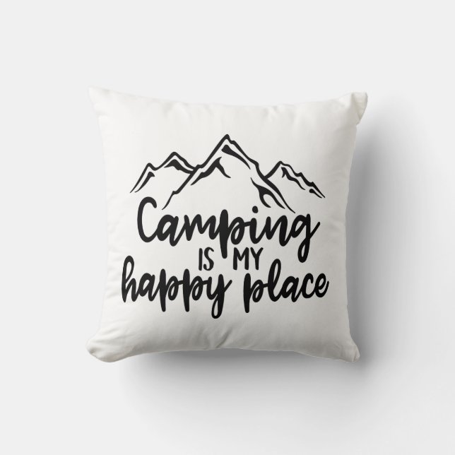 Niedliches Camping ist mein Happy Place Dekoration Kissen (Vorderseite)