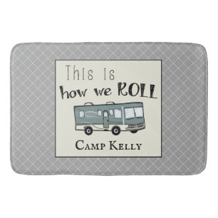 Niedliches Camping RV "How We Roll" Personalisiert Badematte