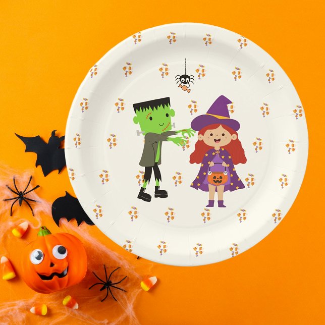 Niedliches Candy Corn Kids Halloween Kostüm Party Pappteller (Cute Halloween Kids Party Paper Plates)