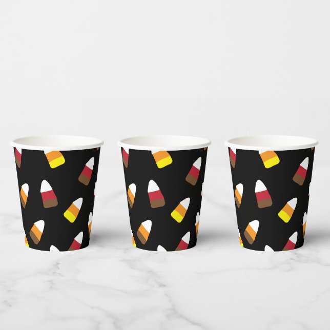 Niedliches Candy Corn Pattern Halloween Pappbecher (Multi)