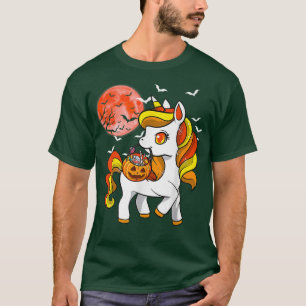 Niedliches Candy Corn Unicorn Halloween 86 T-Shirt