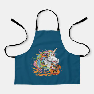 Niedliches Candy Corn Unicorn Halloween Schürze