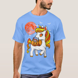 Niedliches Candy Corn Unicorn Halloween T-Shirt