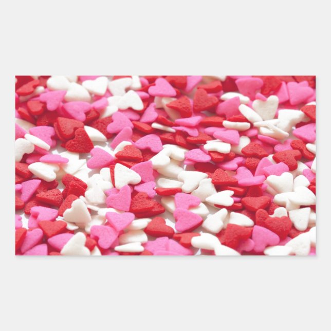 Niedliches Candy Heart Pattern Rechteckiger Aufkleber (Vorderseite)