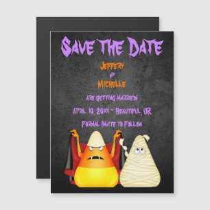 Niedliches Candy Mais Halloween Hochzeit Save the  Magneteinladung
