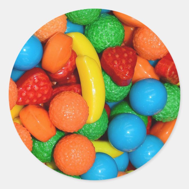 Niedliches Candy Pattern Runder Aufkleber (Vorderseite)