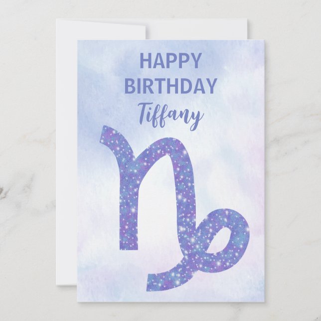 Niedliches Capricorn Astrologie Custom Happy Birth Karte (Vorderseite)