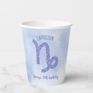 Niedliches Capricorn-Zeichen Custom Lila Geburtsta Pappbecher