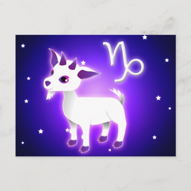 Niedliches Capricorn Zodiac Postkarte (Vorderseite)