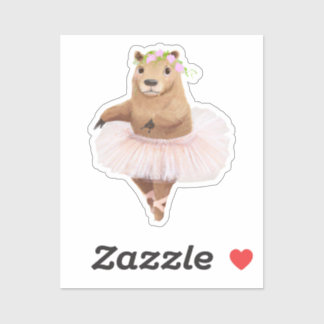 Niedliches Capybara in rosa Tutu-Rock Aufkleber
