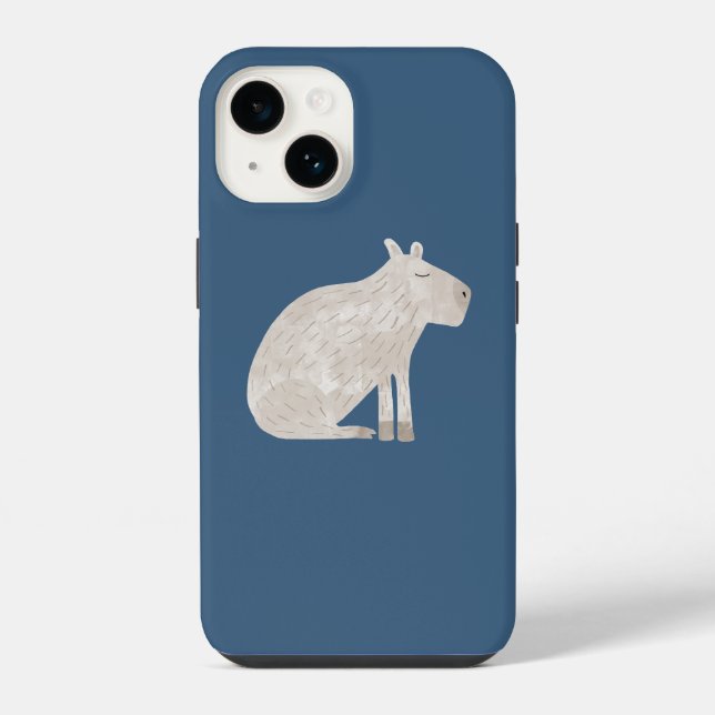 Niedliches Capybara iPhone 14 Hülle (Rückseite)