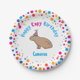 Niedliches Capybara Kindergeburtstag Party Pappteller