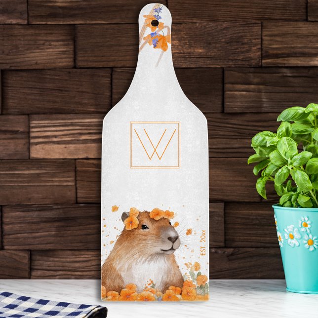 Niedliches Capybara Lover Geschenk Personalisierte Schneidebrett (Von Creator hochgeladen)