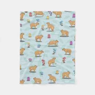 Niedliches Capybara Muster Fleecedecke
