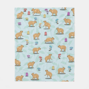 Niedliches Capybara Muster Fleecedecke