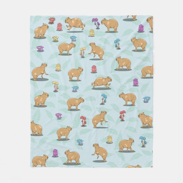 Niedliches Capybara Muster Fleecedecke (Vorderseite)